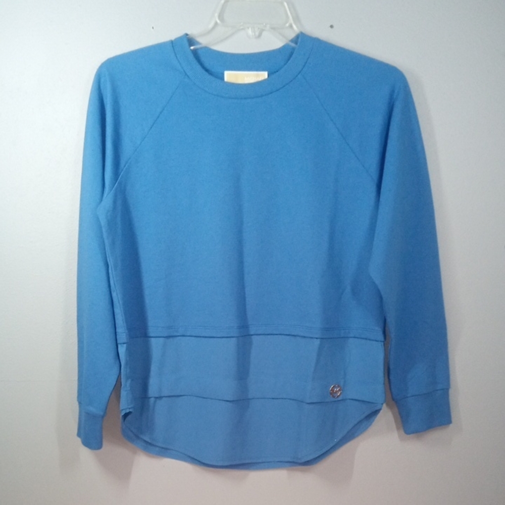 Michael Kors Blue Long Sleeve Knit Top Size SP